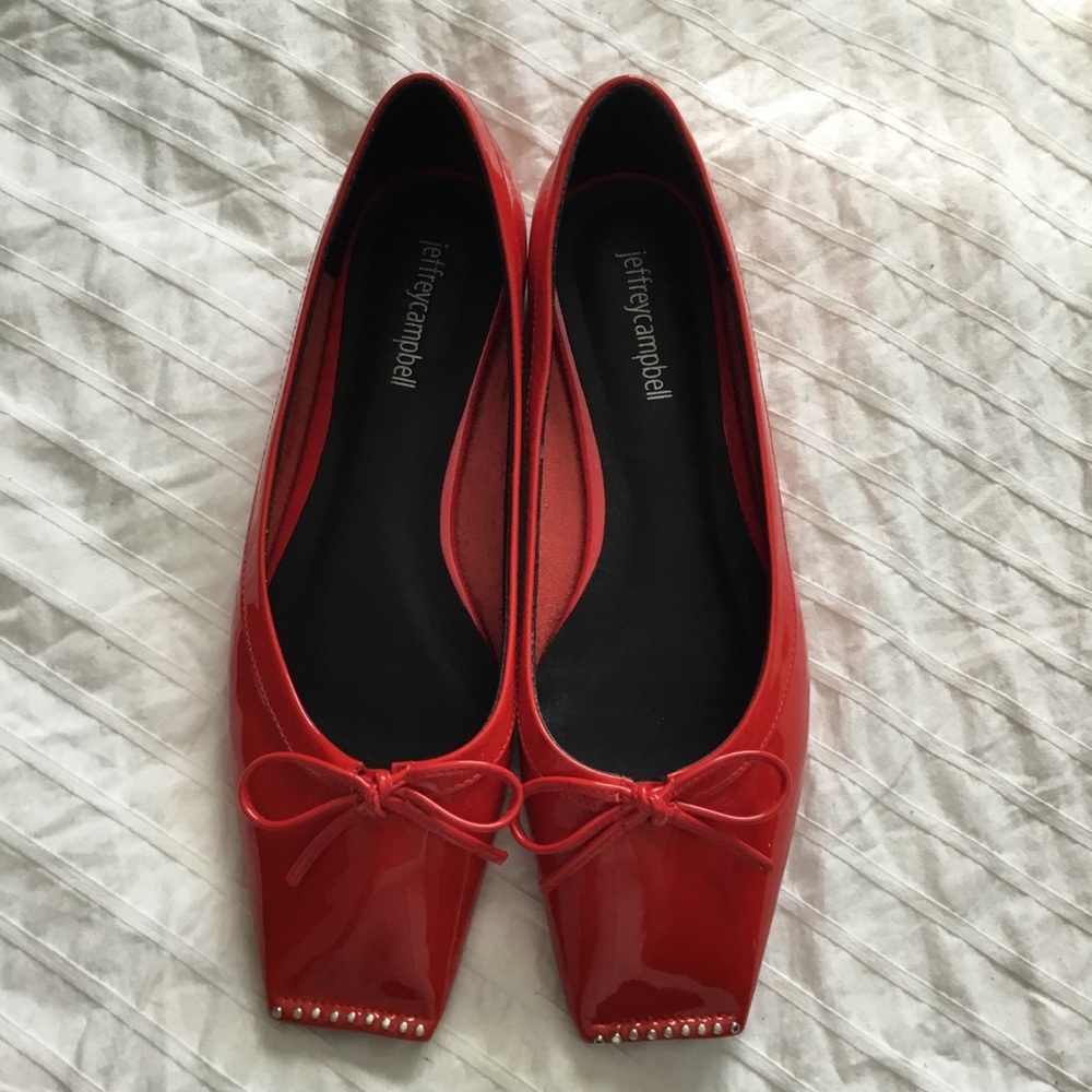 Jeffrey Campbell Achira Red Patent Leather Flats